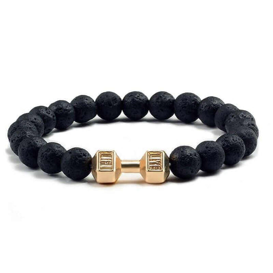 Lava Stone Dumbbell Bracelet